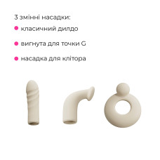 Смарт-міні секс-машина Lovense Spinel імітація фрикцій, підігрів, 3 насадки, на присосці