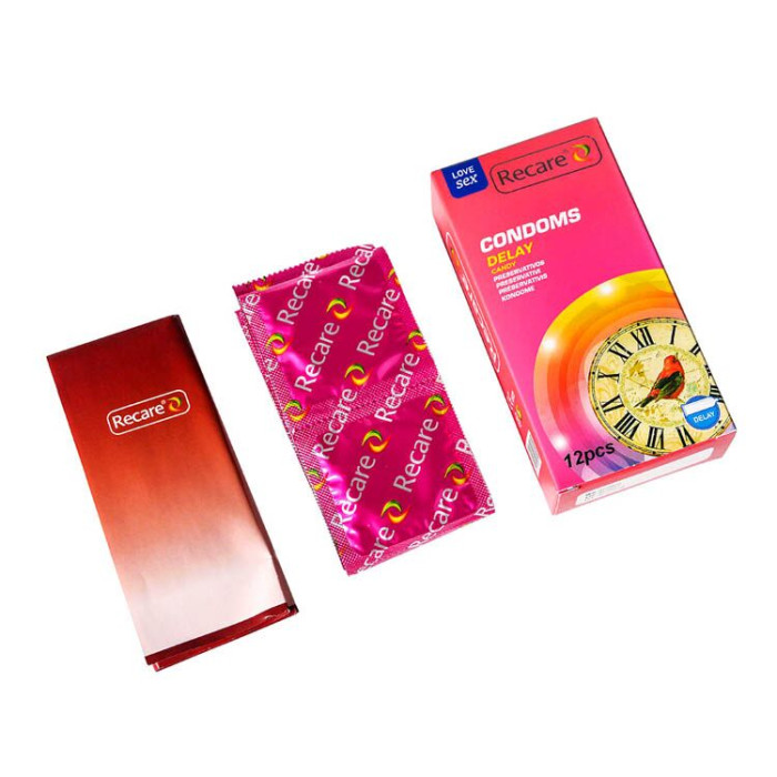 Презервативи Recare Delay Candy Condoms 12 шт, пролонгувальний ефект, цукерковий аромат
