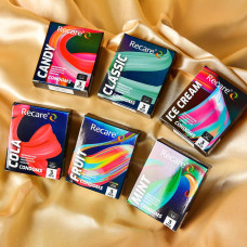 Презервативи Holographic Recare Ice Cream Big Dotted Condoms 3 шт, з пухирцями, аромат: морозиво