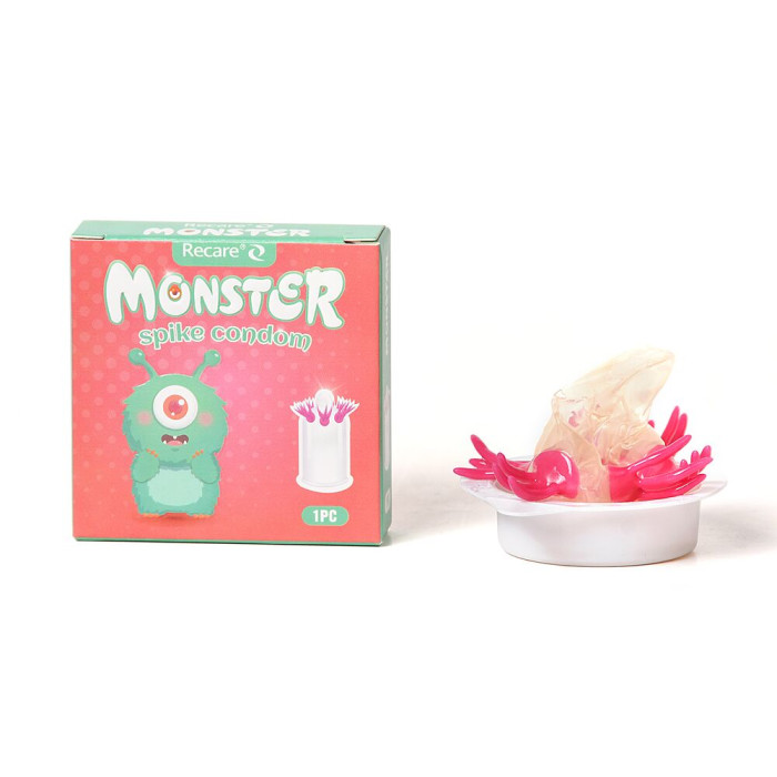 Насадка на член Recare Turquoise Monster Spike Condom (презерватив з вусиками)