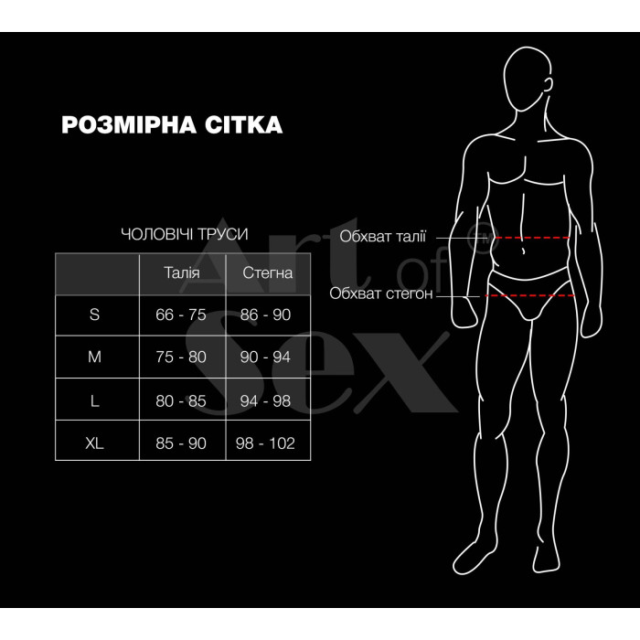 Чоловічі труси з сюрпризом Art of Sex - Gladiator, чорні з ефектом мокрого оксамиту, розмір M