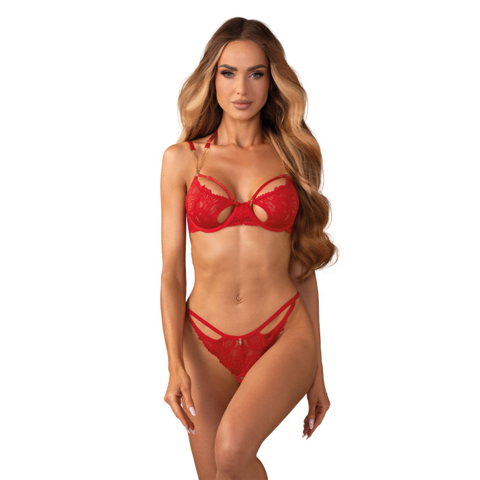 Комплект Obsessive Matildea 2-pcs crotchless set 2XL/3XL