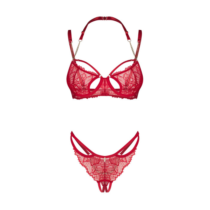 Комплект Obsessive Matildea 2-pcs crotchless set 2XL/3XL