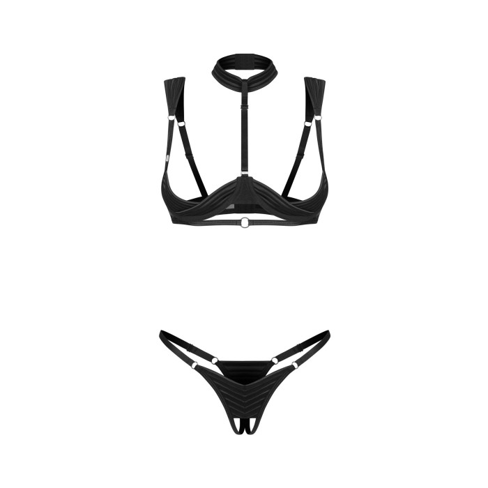 Комплект Obsessive Roccele 2-pcs crotchless set 2XL/3XL