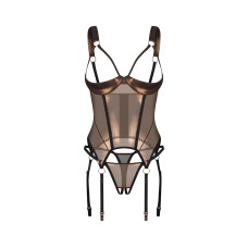 Корсет Obsessive Soranna cupless corset & crotchless thong S/M