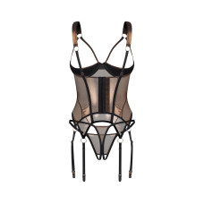 Корсет Obsessive Soranna cupless corset & crotchless thong S/M