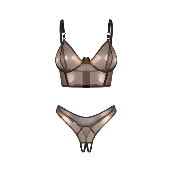 Комплект Obsessive Soranna top & crotchless thong 2XL/3XL