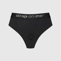Трусики-бразиліана з фіксацією дилдо Strap-On-Me Harness Lingerie Idole – S – Black, високі