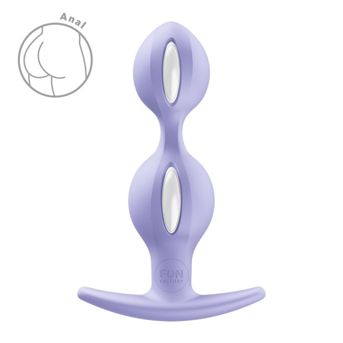 Анальні кульки Fun Factory B BALLS DUO Purple, ефект вібрації, діаметр 3,2 та 3,6 см