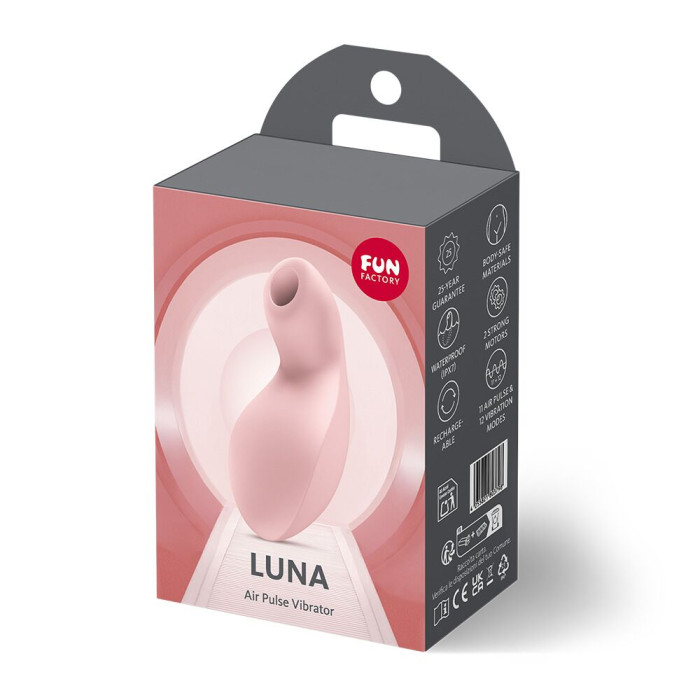 Вакуумний стимулятор з вібрацією Fun Factory Luna Soft Pink, 12 режимів вібрації, 11 рівнів вакууму