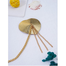 Пестис-сердечка з пензликами та чокером JSY Nipple Sticker RT236114 Golden
