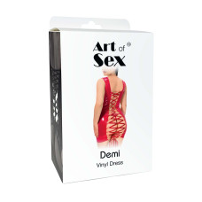 Лакована сукня на шнурівці Art of Sex - Demi, колір чорний з ефектом голограми, XS-M