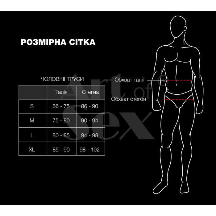 Чоловічі труси з сюрпризом Art of Sex - Gladiator, чорні з ефектом мокрого оксамиту, розмір L