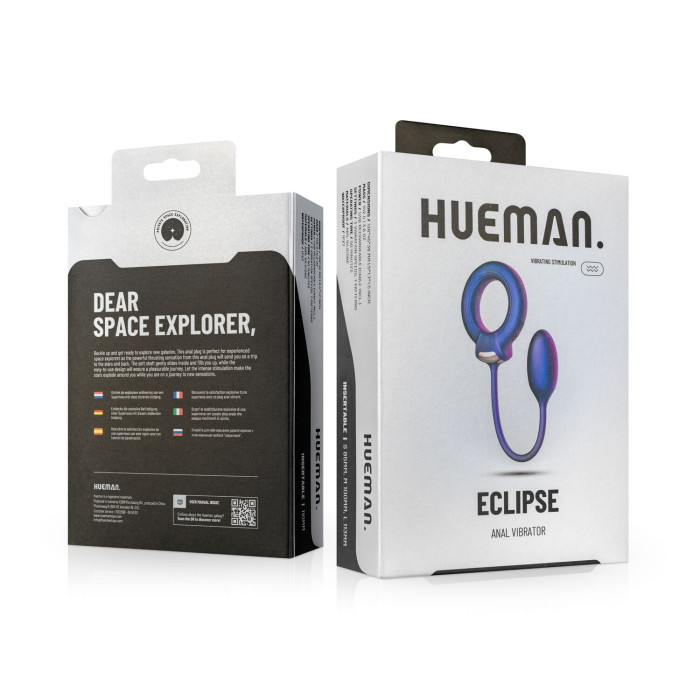 Ерекційне віброкільце з віброяйцем Hueman - Eclipse Anal Vibrator