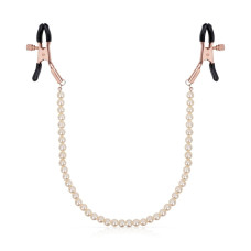 Затискачі для сосків з перлинним ланцюжком Rosy Gold - Nipple Clamps Pearls