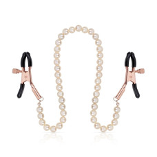 Затискачі для сосків з перлинним ланцюжком Rosy Gold - Nipple Clamps Pearls