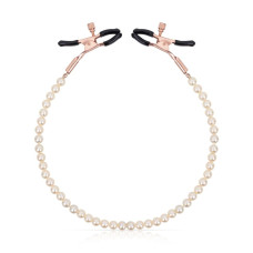 Затискачі для сосків з перлинним ланцюжком Rosy Gold - Nipple Clamps Pearls