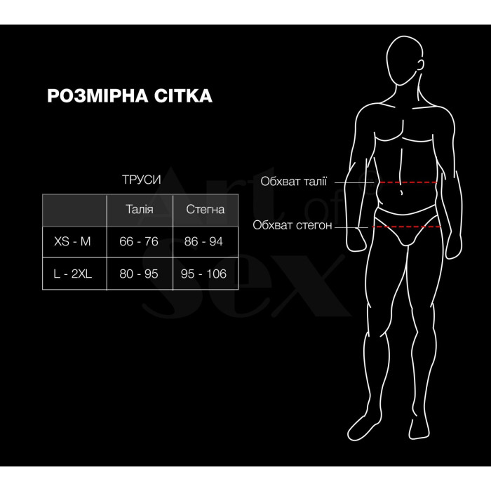 Чоловічі труси з сітки Art of Sex — Demir, колір чорний, розмір XS-M
