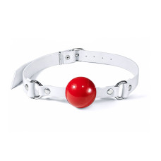 Кляп силіконовий Feral Feelings Silicon Ball Gag White/Red, білий ремінець, червона кулька