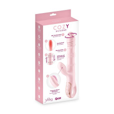 Вібратор-кролик 5в1 Yoba Cozy, вібрація, ротація, пульсація, перлинний масаж, нагрівання