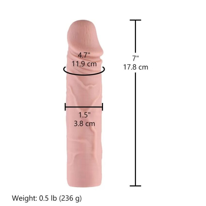 Силіконовий фалоімітатор для секс-машин Hismith 7" Silicone Dildo, система KlicLok