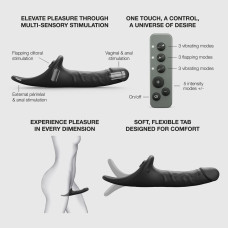 Вібронасадка для страпону з вакуумною стимуляцією Strap-On-Me Multi Orgasm Realistic Dildo L Black