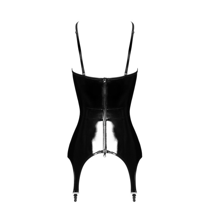 Корсет з підв'язками для панчіх Noir Handmade F381 Dominae Venom PVC corset-belt L