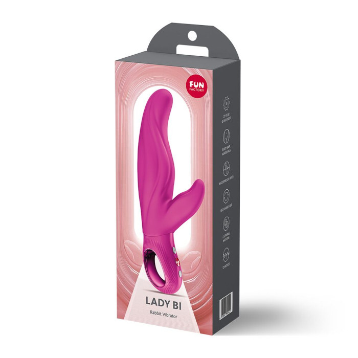 Вібратор-кролик для точки А Fun Factory LADY BI Magenta, 2 мотори, 12 режимів
