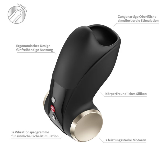 Мастурбатор для головки пеніса Fun Factory COBRA LIBRE II Black, 2 мотори, гра без рук