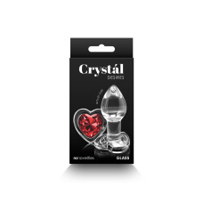 Скляна анальна пробка NS Novelties Crystal - Desires - Red Heart - Small