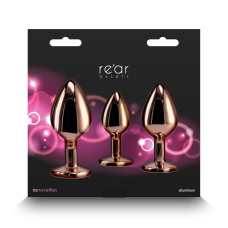 Набір анальних пробок NS Novelties Rear Assets - Trainer Kit - Rose Gold - Pink Gem