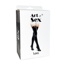 Сексуальні вінілові панчохи Art of Sex - Lora, розмір L, з ефектом голограми