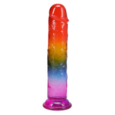 Фалоімітатор Doc Johnson Crystal Jellies - 8.5 Inch Сlassic Dong - Rainbow