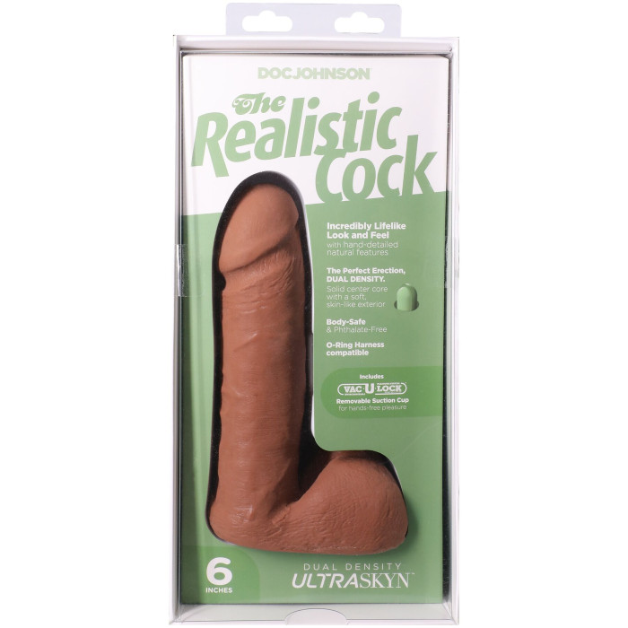 Фалоімітатор Doc Johnson The Realistic Cock ULTRASKYN - 6 Inch with Balls Caramel