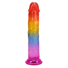 Фалоімітатор Doc Johnson Crystal Jellies - 7 Inch Сlassic Dong - Rainbow