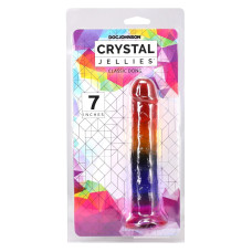 Фалоімітатор Doc Johnson Crystal Jellies - 7 Inch Сlassic Dong - Rainbow