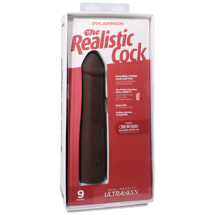 Фалоімітатор Doc Johnson The Realistic Cock ULTRASKYN - 9 Inch Chocolate