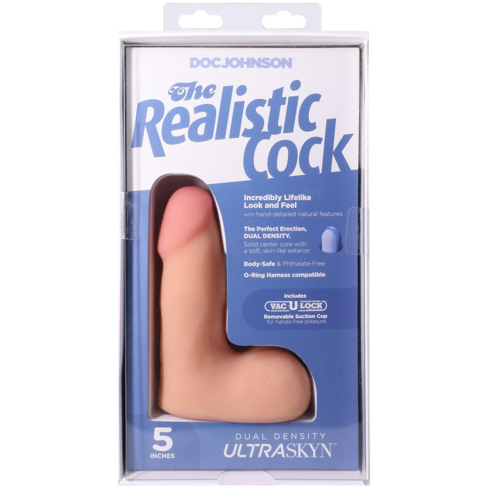 Фалоімітатор Doc Johnson The Realistic Cock ULTRASKYN - 5 Inch with Balls Vanilla