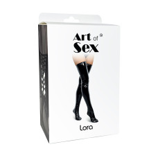 Сексуальні вінілові панчохи Art of Sex - Lora, розмір M, з ефектом мокрого оксамиту