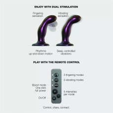 Дилдо з вібрацією Strap-On-Me FINGERING & VIBRATING DILDO - M - PURPLE, з манливим рухом