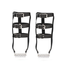 Шкіряна портупея для гомілкостопу зі шпорами Liebe Seele Leather High Heel Ankle Harness Silver