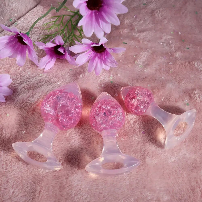 Анальна пробка Liebe Seele Heart-shaped Crystal Anal Plug - Pink Small