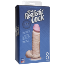 Фалоімітатор Doc Johnson The Realistic Cock 8 inch White - ULTRASKYN, Vack-U-Lock (м'яте паковання!!!)