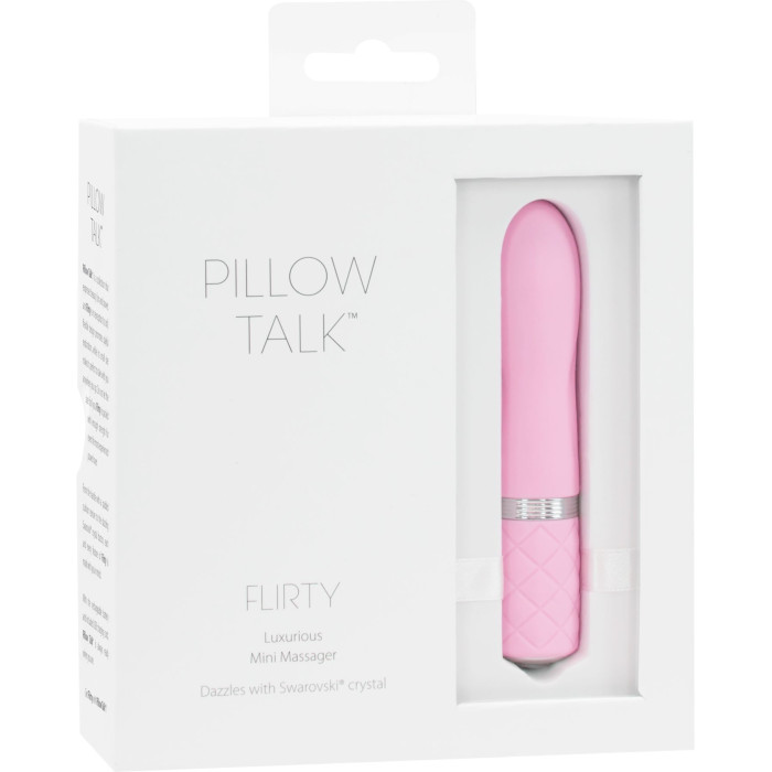 Розкішний вібратор PILLOW TALK - Flirty Pink з кристалом Swarovski, гнучка головка