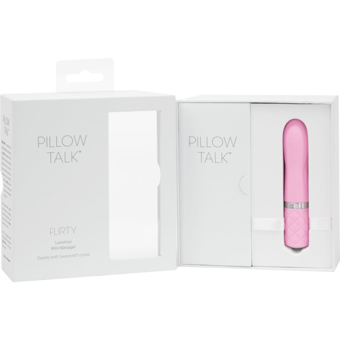 Розкішний вібратор PILLOW TALK - Flirty Pink з кристалом Swarovski, гнучка головка