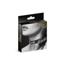 Чокер з кільцем для повідця Bijoux Pour Toi - FETISH Black, екошкіра
