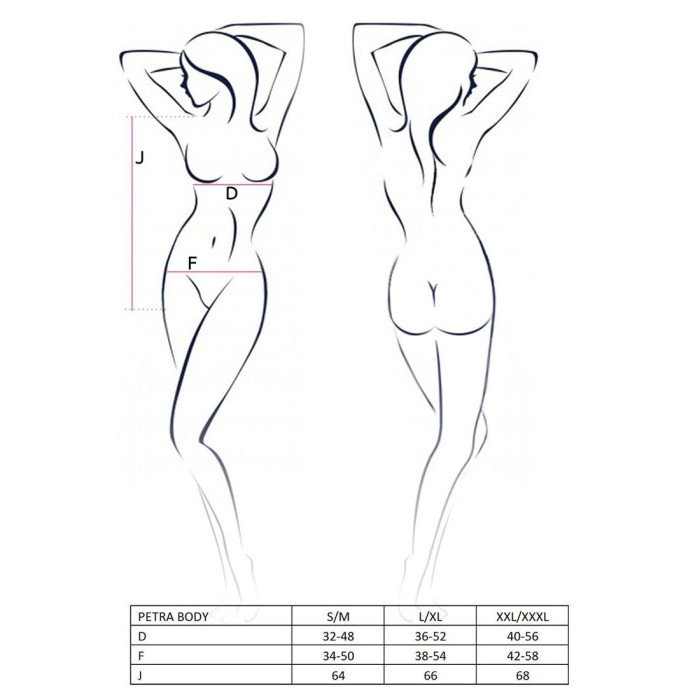 Розпродаж!!! Боді-монокіні з глибоким декольте PETRA BODY black XXL/XXXL — Passion Exclusive