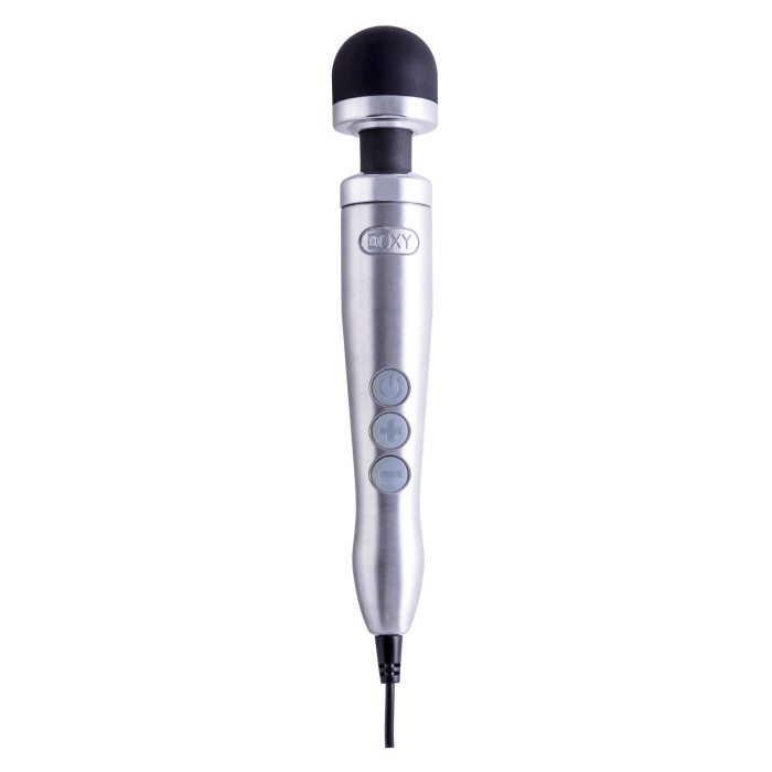 Вібромасажер DOXY Die Cast 3 Silver (Satin), дуже потужний, живлення 220В, металевий корпус