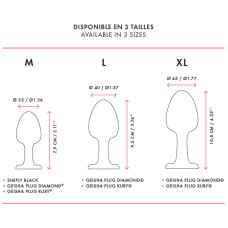 Анальна пробка Dorcel Geisha Plug Diamond M з кулькою всередині, створює вібрації, макс. діам. 3,2см