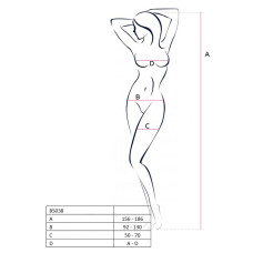 Бодістокінг Passion BS038 red, комбінезон, імітація панчіх і пояса